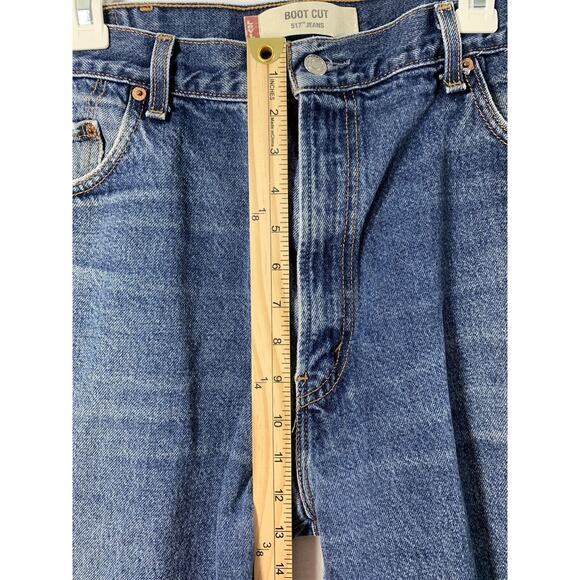 Levis 517 Mens Jeans 38 x 26 Medium Wash Denim Bootcut Raw Hem - Picture 8 of 10